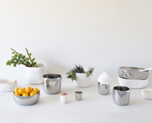 Lookbook Spring 2021 p25 Stainless and resin square bowls and vessels 495x400 Spa